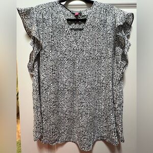 Vince Camuto Monochrome Ruffle Sleeve Blouse